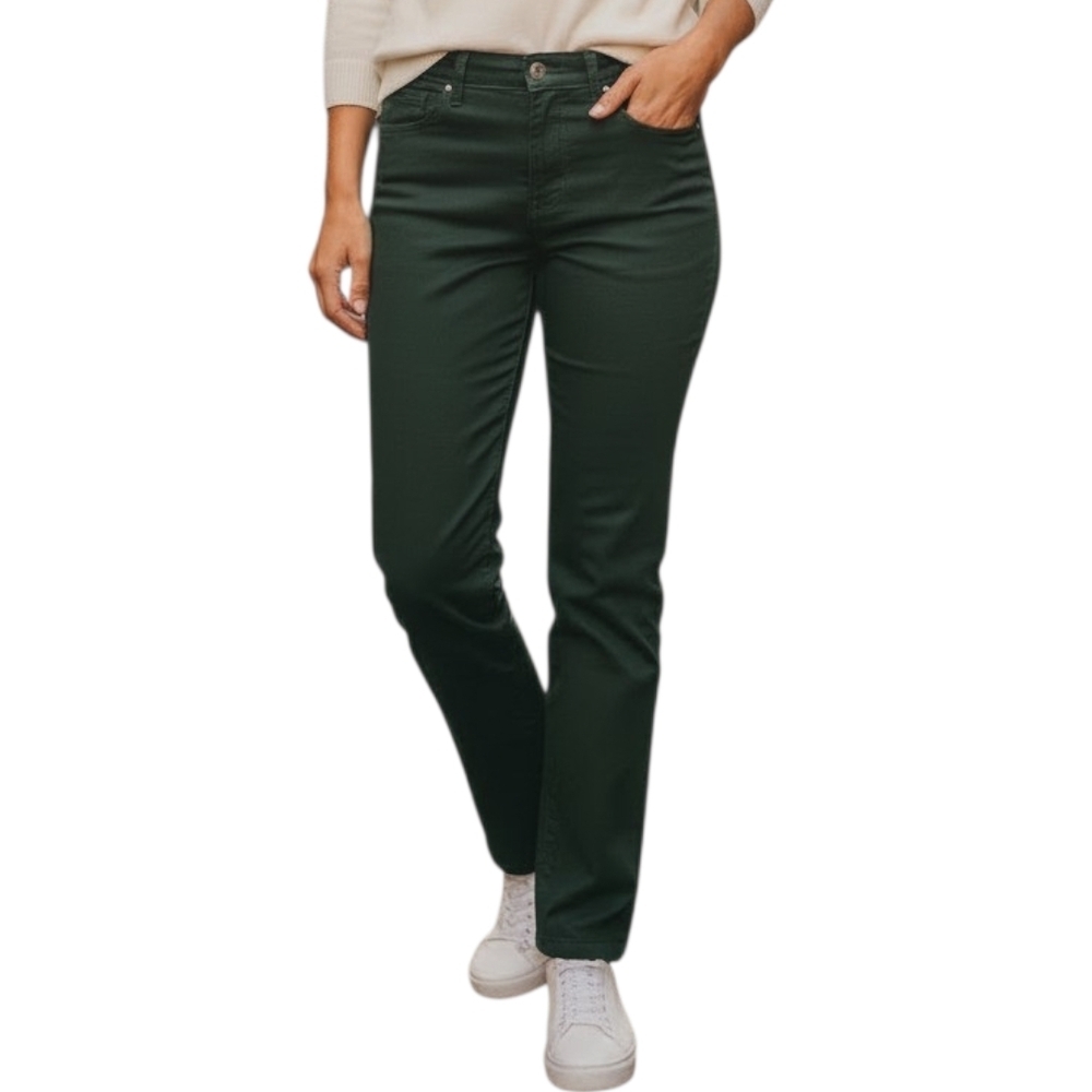 Joe's Jeans Dark Green Straight-Leg Jeans